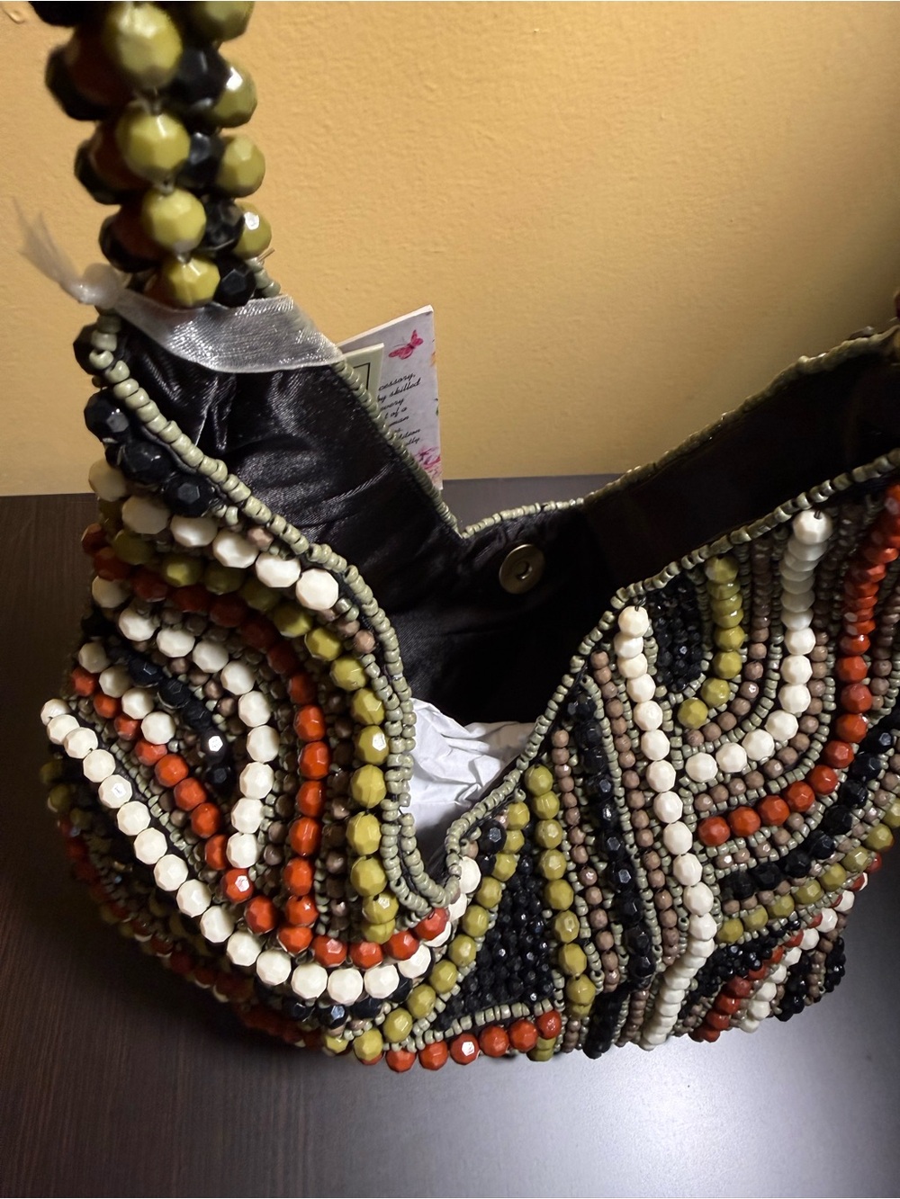 Handcrafted in India Beaded Multicolor Women’s Shoulder Bag. NWT - Picture 6 of 6